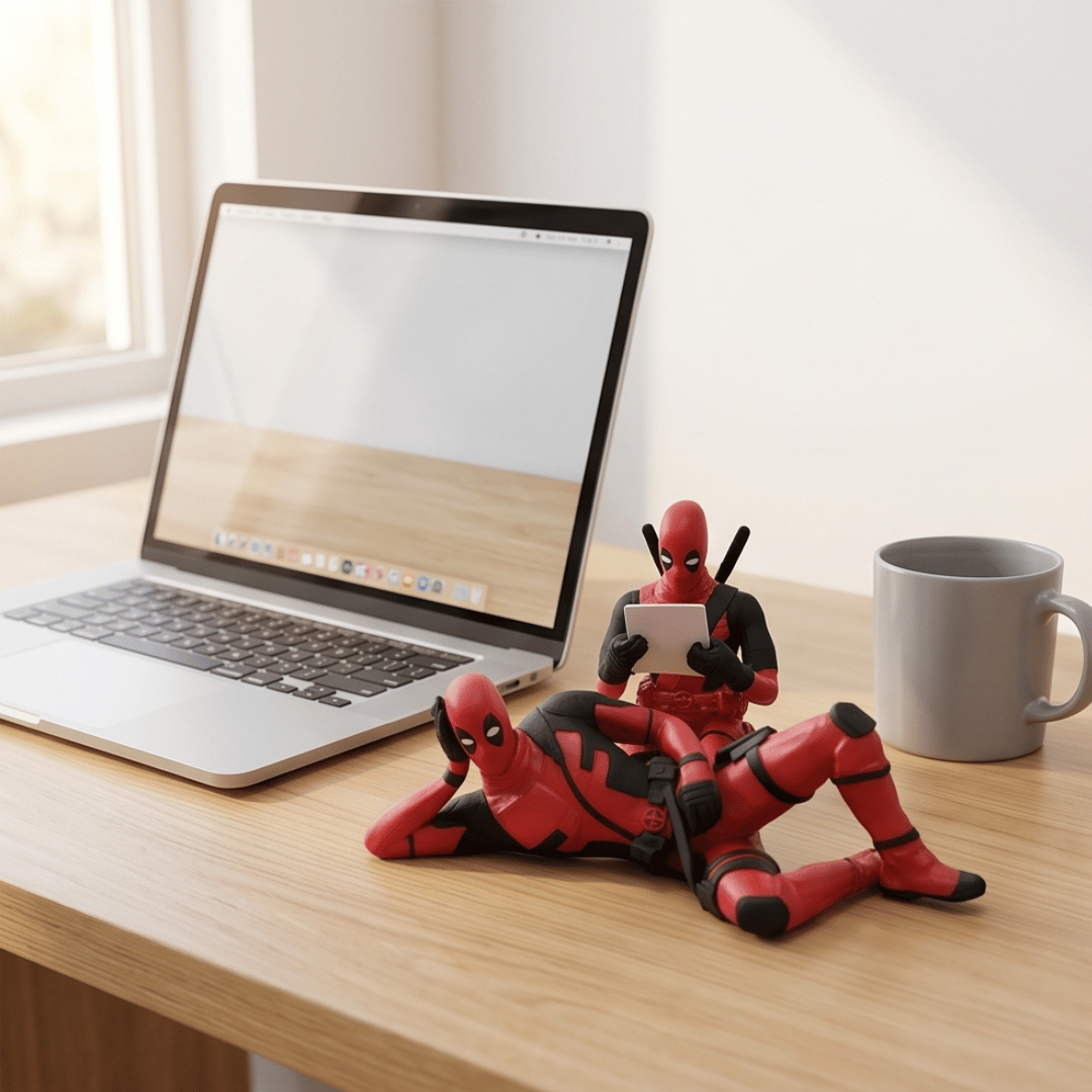 PVC Superhero Action Figure Set | 3 Movable Joint Models | Desk, Home and Car Decor | Red