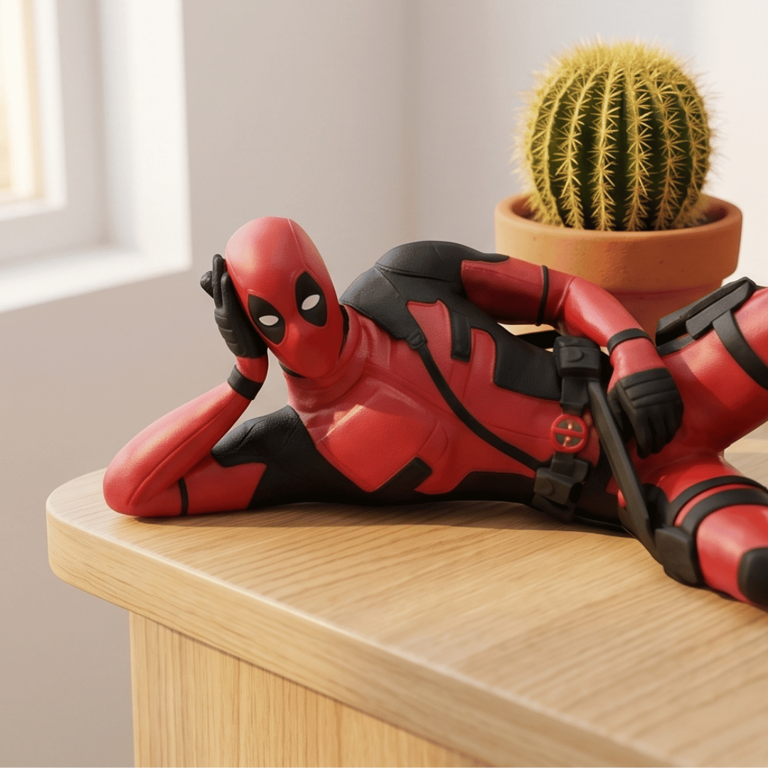 PVC Superhero Action Figure Set | 3 Movable Joint Models | Desk, Home and Car Decor | Red
