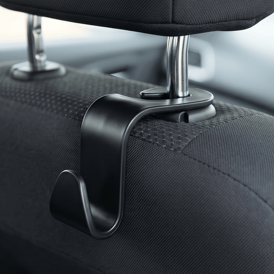 Car Backseat Headrest Hook Hangers | Set of 4 | Black | Universal Fit for All Cars | Hands-Free Storage