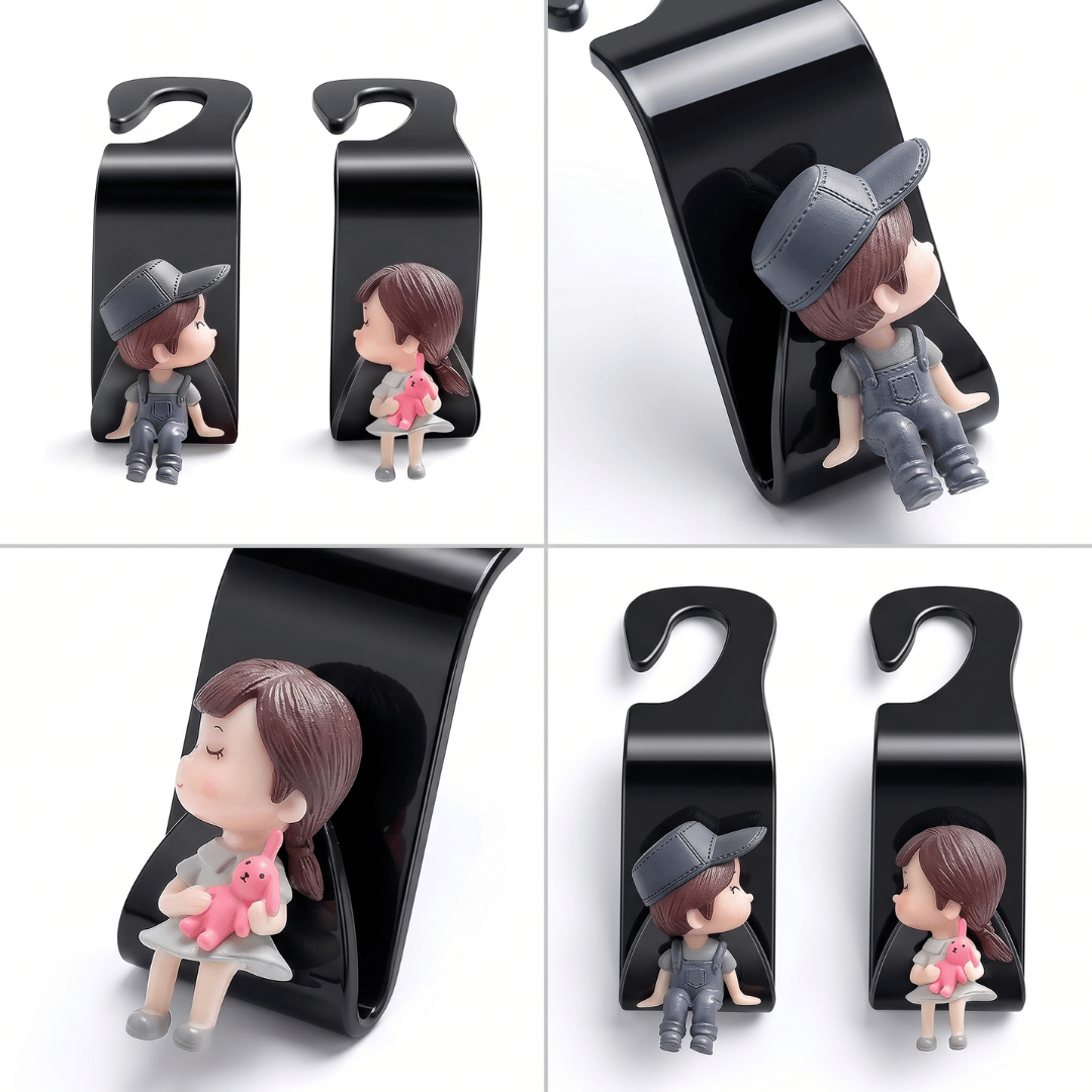 Car Backseat Headrest Hook Hanger | Universal Fit | Space Saver Car Organizer | Pack of 2