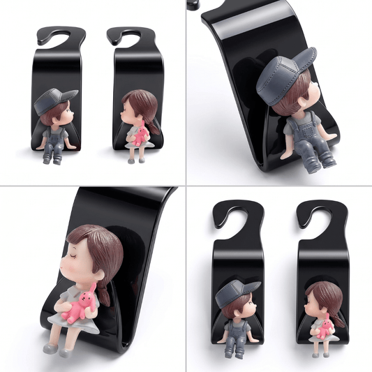 Car Backseat Headrest Hook Hanger | Universal Fit | Space Saver Car Organizer | Pack of 2