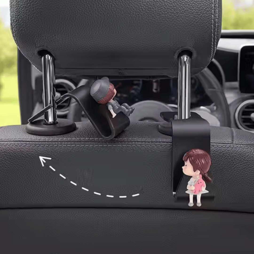 Car Backseat Headrest Hook Hanger | Universal Fit | Space Saver Car Organizer | Pack of 2