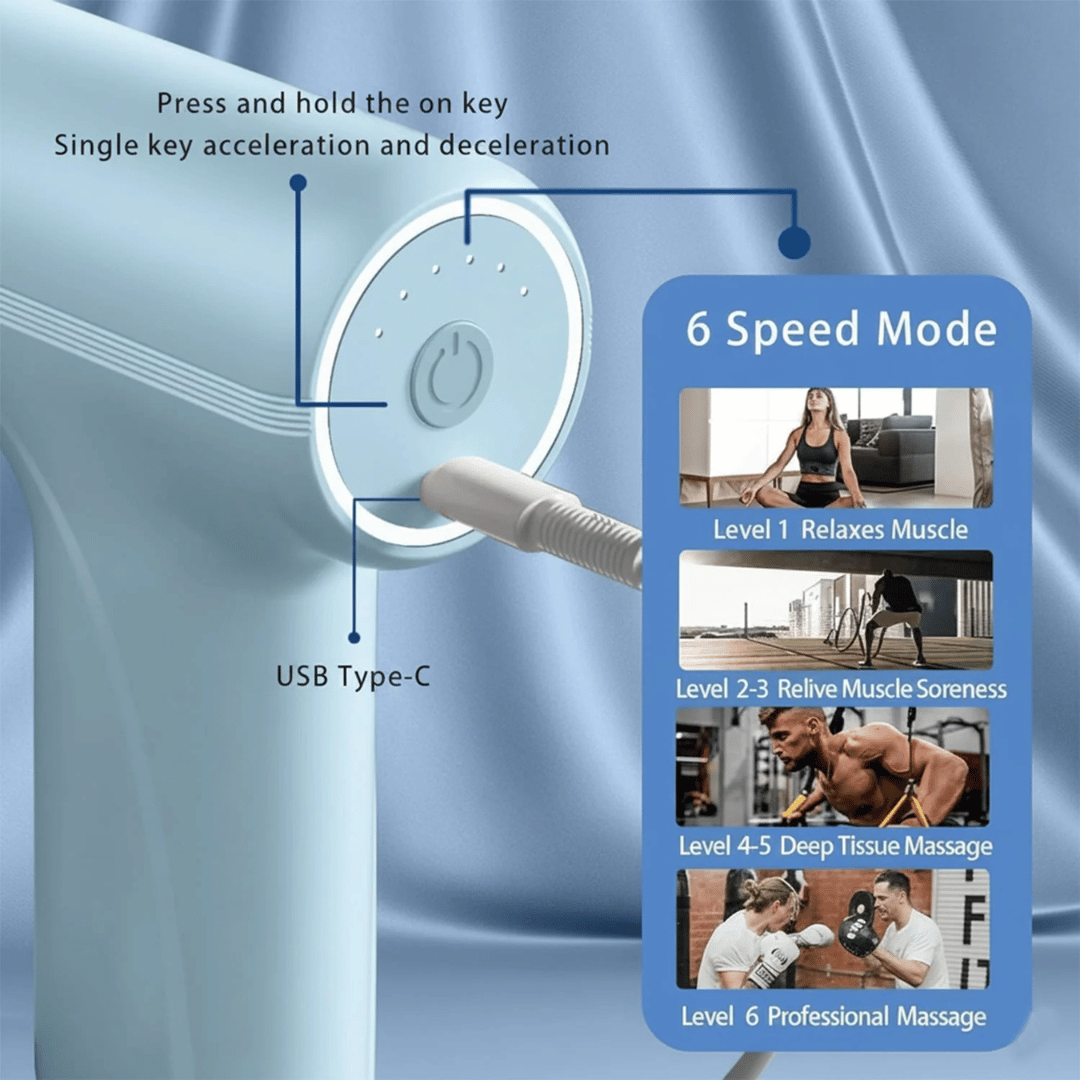 Electric Vibrating Massage Gun | Multiple  Interchangeable Heads | Deep Tissue Muscle  Relaxer | Rechargeable