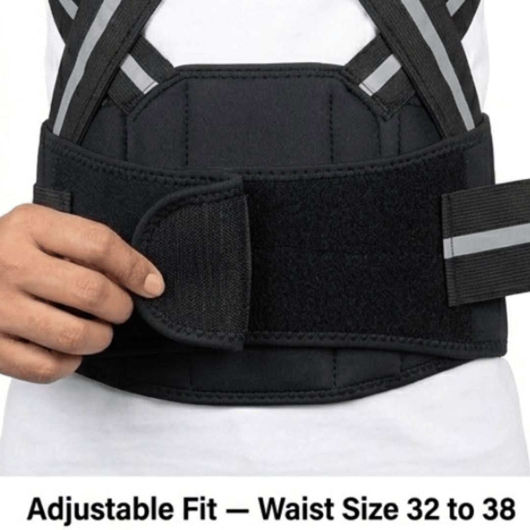 Neoprene Posture Corrector Belt | Back and Shoulder Support Brace | For Men and Women | Waist Size 32 to 38