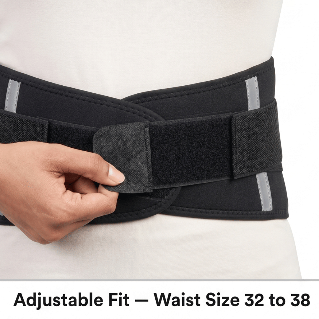 Neoprene Posture Corrector Belt | Back and Shoulder Support Brace | For Men and Women | Waist Size 32 to 38