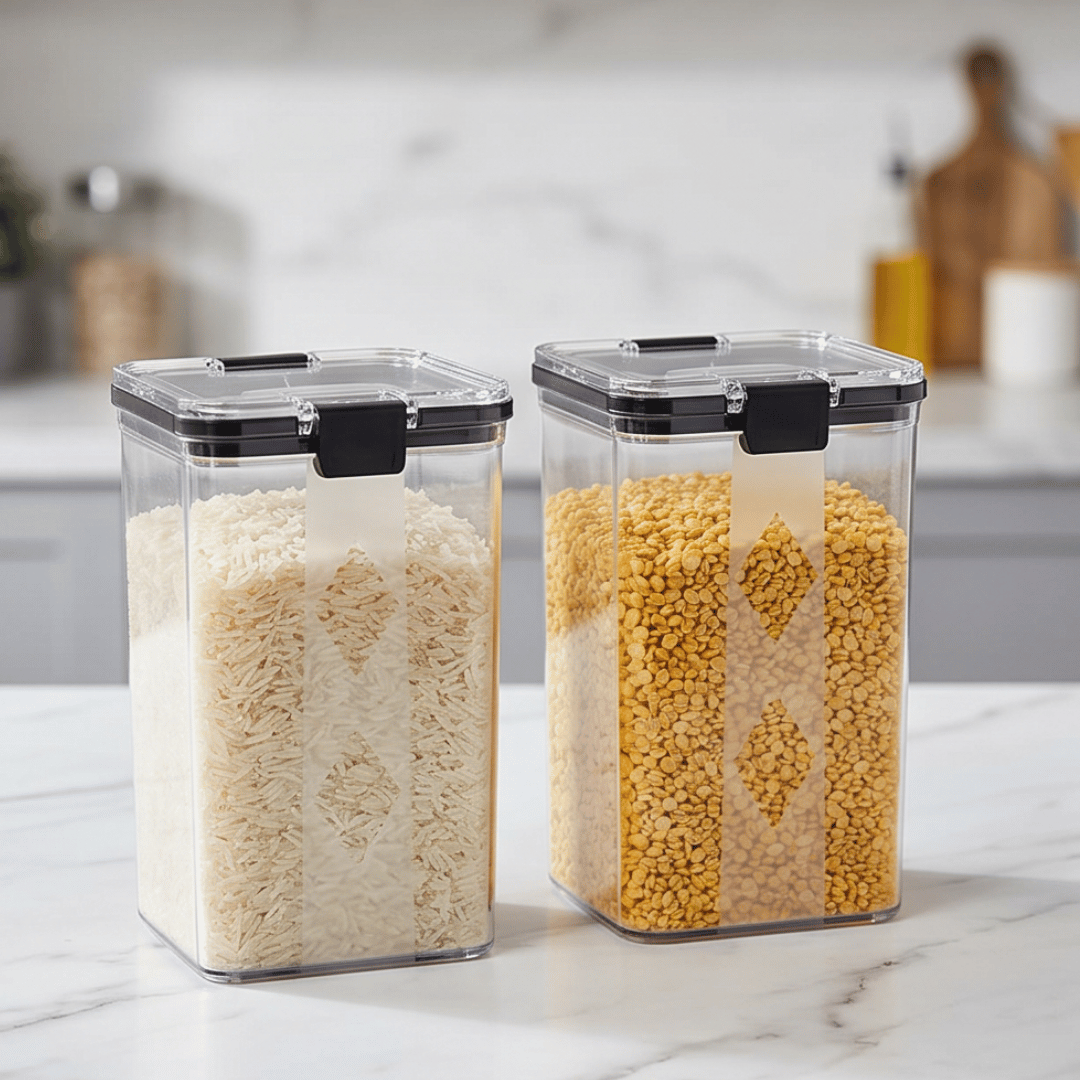 Airtight Kitchen Storage Container Set with Locking Lid | Pack of 6 | Fridge and Pantry Organizer