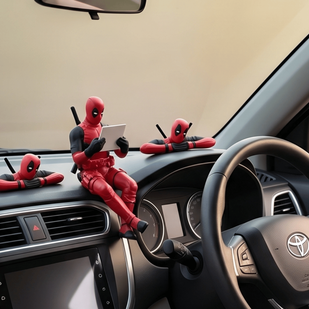 PVC Superhero Action Figure Set | 3 Movable Joint Models | Desk, Home and Car Decor | Red
